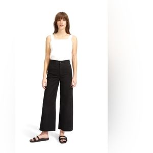 Everlane The Lightweight Wide-Leg Crop Chino Black Size 0